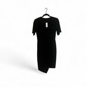 Banana Republic Dress Sz XS Elegant Black Wrap  Flowy V-Neck Closet Staple